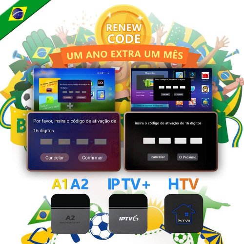 IPTV6 IPTV 6 TV Box Renewal Activation Code Brazil brasil IPTV 5 6 6 Plus Subscription 16-Digit Renew Code for One Year